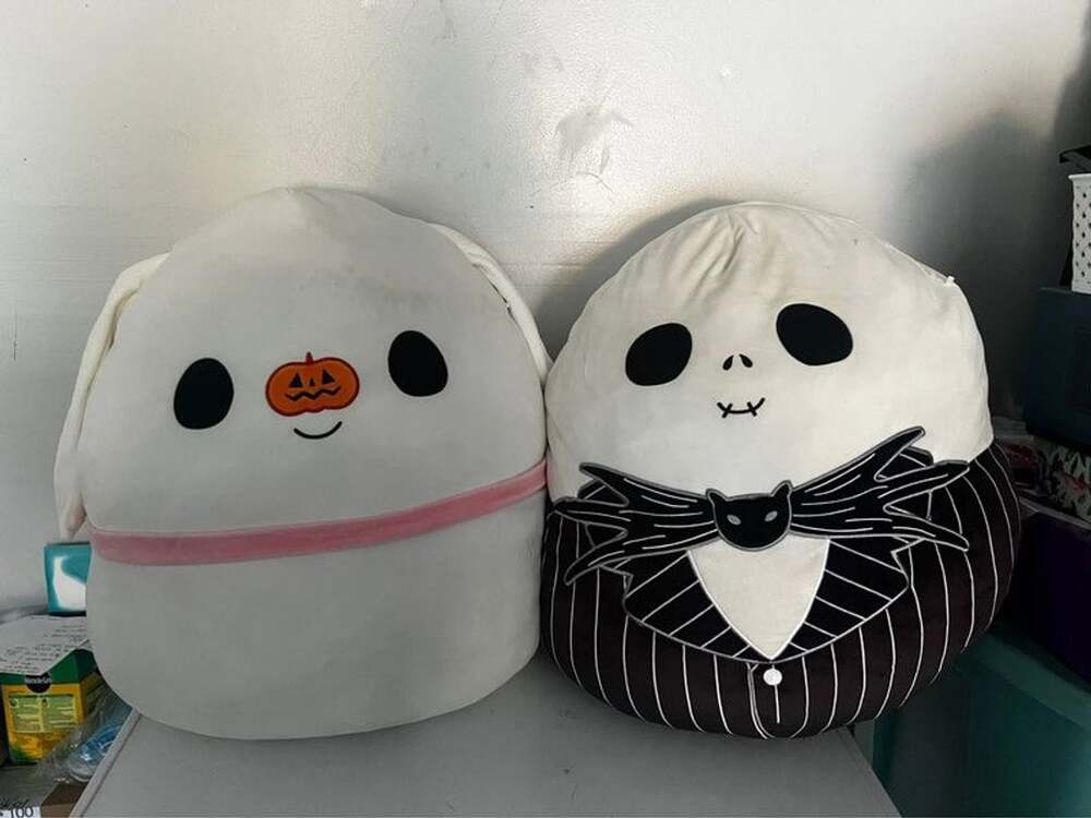 Large Halloween Squishmallows jack Skellinton and dog